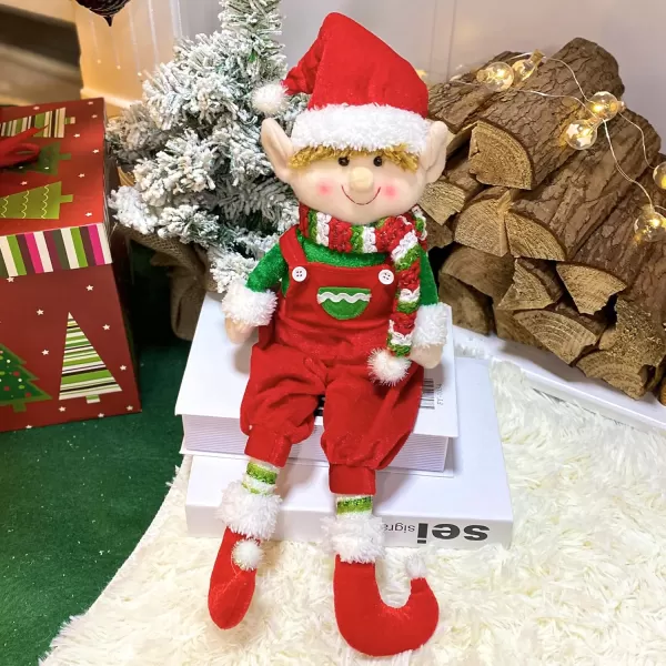 imageHopearl Adorable Christmas Boy Elf Stuffed Doll Santa Helper Figurines for Holiday Handmade Plush Characters Fun Decorations Toys for Kids Party Favors Red 23