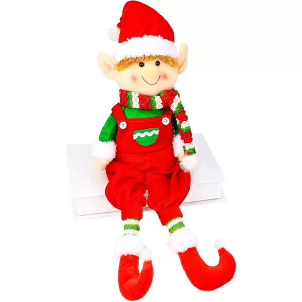 imageHopearl Adorable Christmas Boy Elf Stuffed Doll Santa Helper Figurines for Holiday Handmade Plush Characters Fun Decorations Toys for Kids Party Favors Red 23