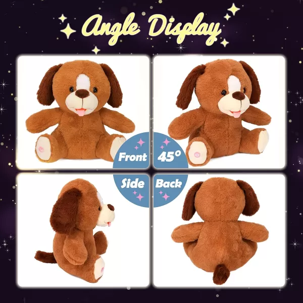 imageHopearl Adorable LED Plush Puppy Lighting Up Stuffed Animal Dog Floppy Pup Night Lights Glow in The Dark Birthday Festival for Kids Toddler Girls Brown 115