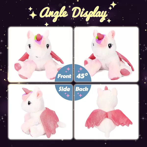 imageHopearl Adorable LED Plush Unicorn Lighting Up Cute Stuffed Animal Floppy Night Lights Glow in The Dark Birthday Festival for Kids Toddler Girls White 11