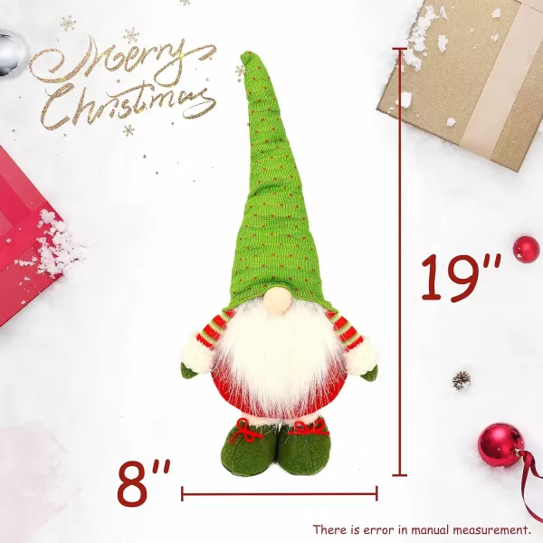 imageHopearl Handmade Gnome Figurines Plush Swedish Tomte Nisse Christmas Santa Claus Elf Home Desktop Collectible Doll Stuffed Decor Holiday Party Supplies Table Ornament Green 19