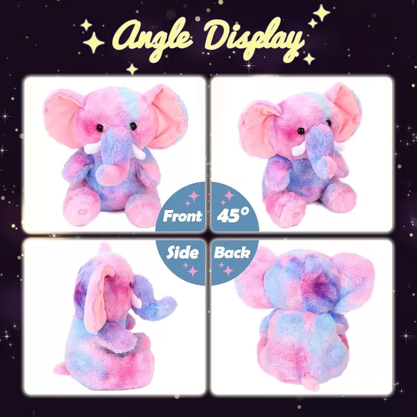 imageHopearl LED Plush Elephant Colorful Lighting Up Stuffed Animal Elephish Floppy Night Lights Glow in The Dark Birthday Festival for Kids Toddler Girls Rainbow 11