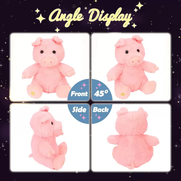 imageHopearl LED Plush Pig Lighting Up Stuffed Piggy Farm Animal Floppy Night Lights Glow in The Dark Birthday Gifts for Kids Toddler Girls Pink 11