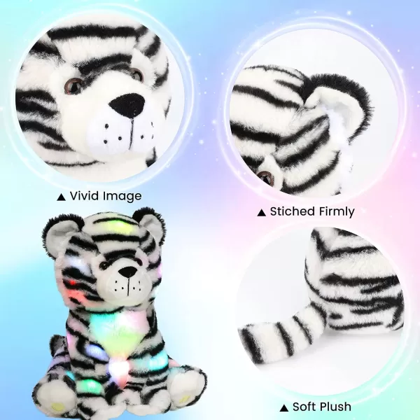 imageHopearl LED Plush Tiger Lighting Up Stuffed Jungle Animal Floppy Toy Night Lights Glow in The Dark Birthday Festival for Toddlers Boys Girls 11