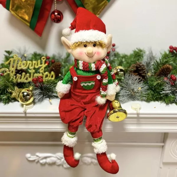 imageHopearl Adorable Christmas Boy Elf Stuffed Doll Santa Helper Figurines for Holiday Handmade Plush Characters Fun Decorations Toys for Kids Party Favors Red 23