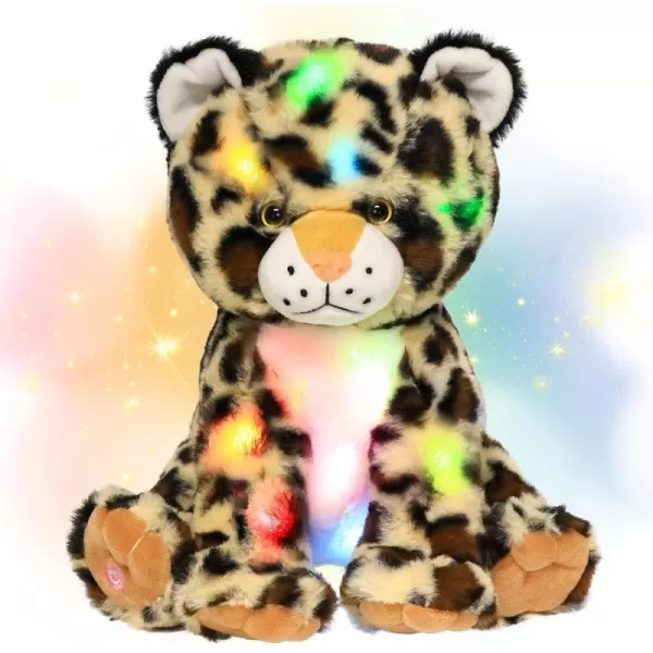 imageHopearl LED Plush Leopard Lighting Up Stuffed Cheetah Jungle Animal Floppy Puppy Night Lights Glow in The Dark Birthday Festival for Kids Toddler Boys 11