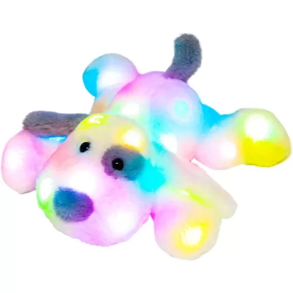 imageHopearl LED Plush Puppy Lighting Up Stuffed Animal Dog Floppy Pup Night Lights Glow in The Dark Birthday Festival for Kids Toddler Girls White 14