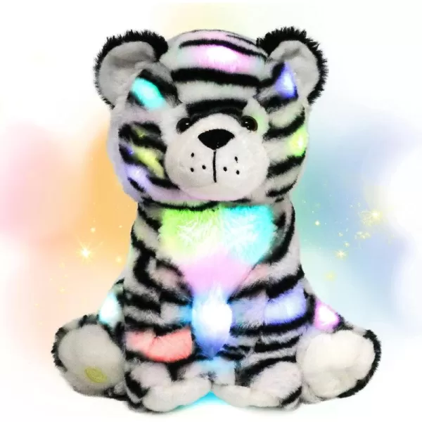 imageHopearl LED Plush Tiger Lighting Up Stuffed Jungle Animal Floppy Toy Night Lights Glow in The Dark Birthday Festival for Toddlers Boys Girls 11