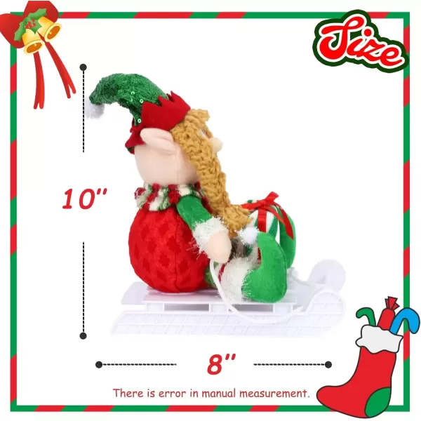 imageHopearl Adorable Christmas Boy Elf Stuffed Doll Santa Helper Figurines for Holiday Handmade Plush Characters Fun Decorations Toys for Kids Party Favors Red 13Sled Girl