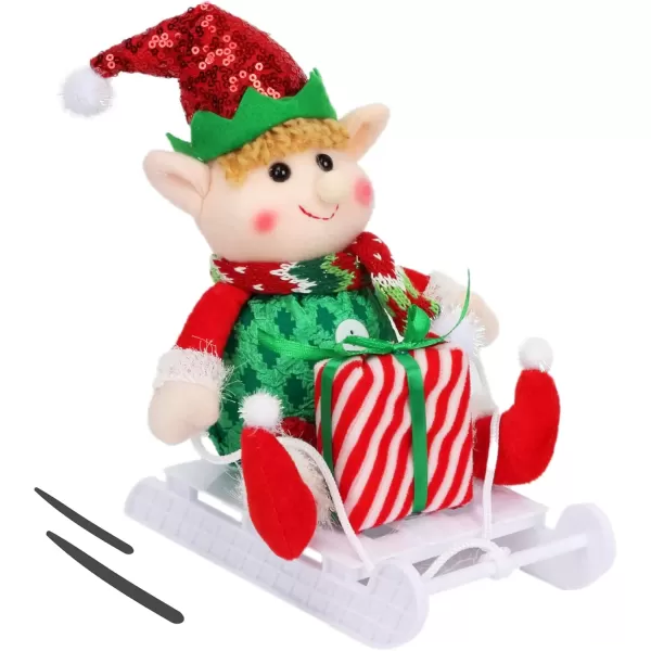 imageHopearl Adorable Christmas Boy Elf Stuffed Doll Santa Helper Figurines for Holiday Handmade Plush Characters Fun Decorations Toys for Kids Party Favors Red 13Sled Boy