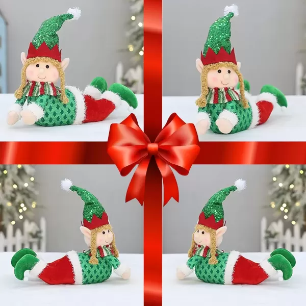 imageHopearl Adorable Christmas Boy Elf Stuffed Doll Santa Helper Figurines for Holiday Handmade Plush Characters Fun Decorations Toys for Kids Party Favors Red 13A Girl Lay Down