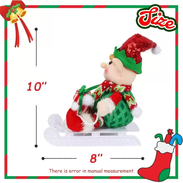 imageHopearl Adorable Christmas Boy Elf Stuffed Doll Santa Helper Figurines for Holiday Handmade Plush Characters Fun Decorations Toys for Kids Party Favors Red 13Sled Boy