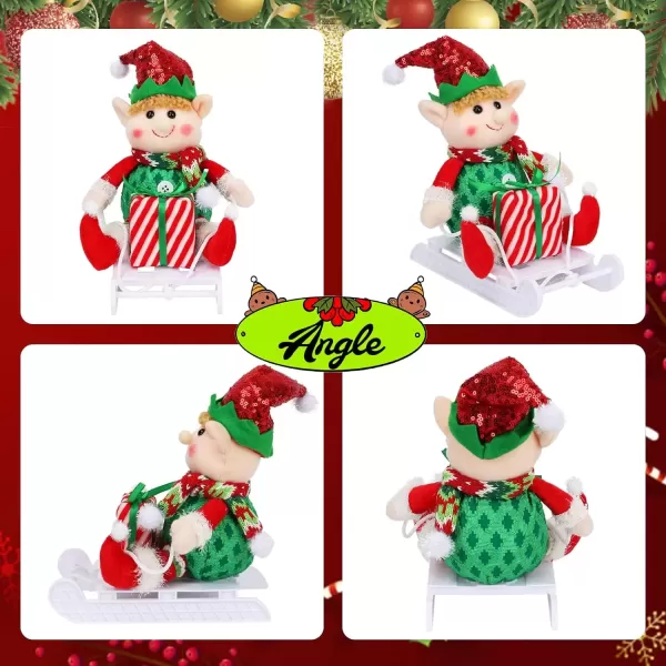 imageHopearl Adorable Christmas Boy Elf Stuffed Doll Santa Helper Figurines for Holiday Handmade Plush Characters Fun Decorations Toys for Kids Party Favors Red 13Sled Boy