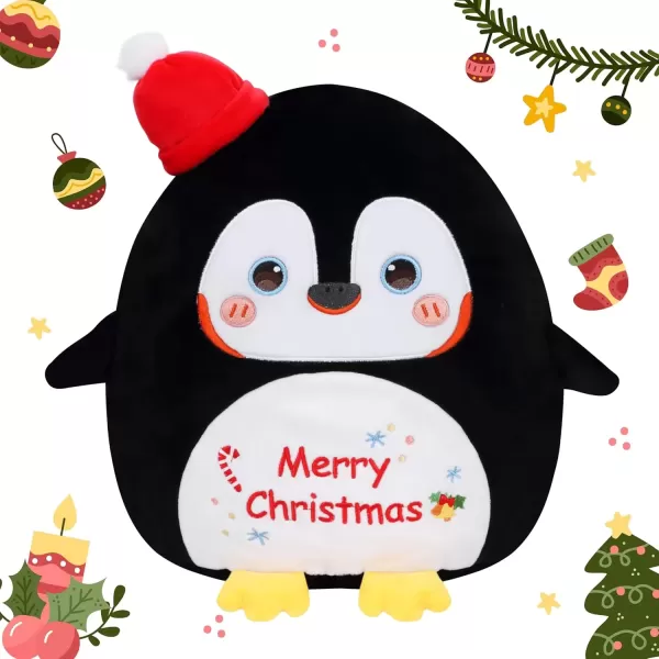 imageHopearl Christmas Cow Plush Toy Xmas Pillow Huggable Stuffed Animal Smooth Plushies Pillow Cute Festival Gifts for Kids Boys Girls Soft Cute Comforting Companion 15Penguin