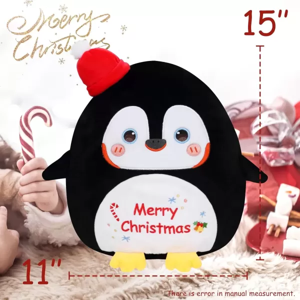 imageHopearl Christmas Cow Plush Toy Xmas Pillow Huggable Stuffed Animal Smooth Plushies Pillow Cute Festival Gifts for Kids Boys Girls Soft Cute Comforting Companion 15Penguin