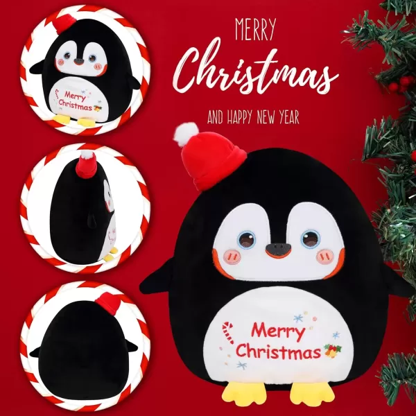 imageHopearl Christmas Cow Plush Toy Xmas Pillow Huggable Stuffed Animal Smooth Plushies Pillow Cute Festival Gifts for Kids Boys Girls Soft Cute Comforting Companion 15Penguin