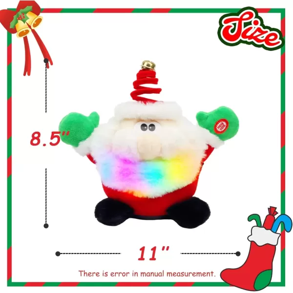 imageHopearl Singing Dancing Light up Christmas Father Interactive Toy Santa Claus Animated Plush Toy Gift for Kids Toddlers Boys Girls 11