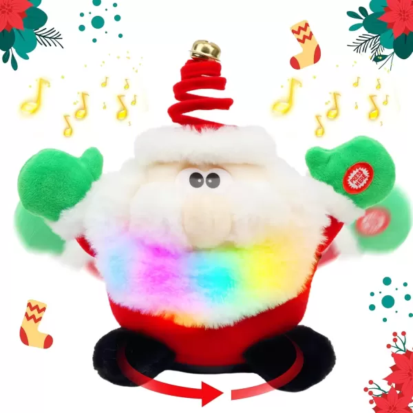 imageHopearl Singing Dancing Light up Christmas Father Interactive Toy Santa Claus Animated Plush Toy Gift for Kids Toddlers Boys Girls 11