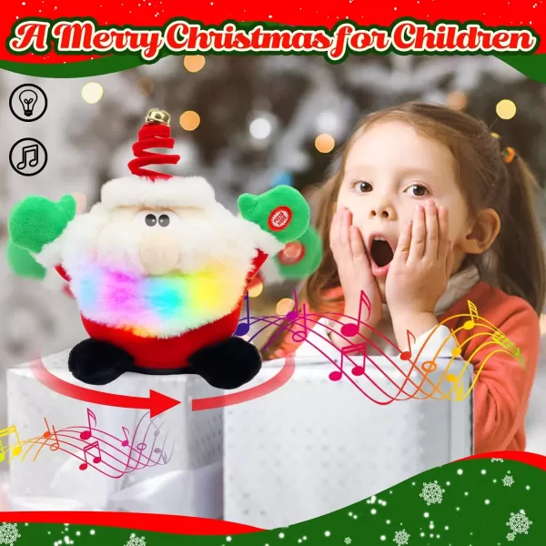 imageHopearl Singing Dancing Light up Christmas Father Interactive Toy Santa Claus Animated Plush Toy Gift for Kids Toddlers Boys Girls 11