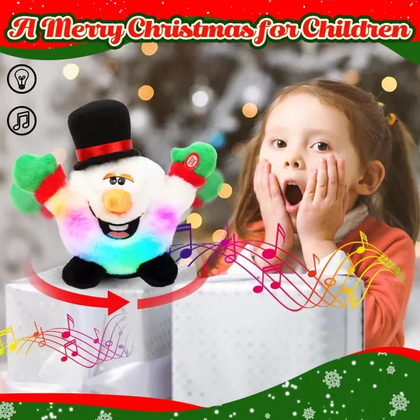 imageHopearl Singing Dancing Light up Christmas Interactive Toy Snowman Snowball Animated Plush Toy Gift for Kids Toddlers Boys Girls 11