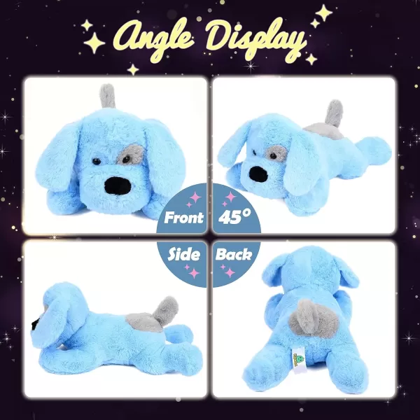 imageHopearl LED Plush Puppy Light up Stuffed Animal Dog Floppy Pup Night Lights Glow in The Dark Christmas Winter Birthday Gifts for Kids Toddler Girls Blue 17