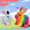 imageHopearl Hopping Rabbit Interactive Electronic Pet Plush Bunny Toy with Sounds and Movements Animated Walking Wiggle Ears Twitch Nose Gifts for Toddlers Birthday Gray 7Hat BunnyRainbow