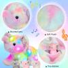 imageHopearl LED Stuffed Rabbit Lighting Up Bunny Plush Toy Playset Mommy with 3 Babies in her Tummy Lullaby Animated Soothe for Mom Kids Toddler Girls Rainbow 12ElephantLED  Music
