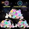 imageHopearl LED Stuffed Rabbit Lighting Up Bunny Plush Toy Playset Mommy with 3 Babies in her Tummy Lullaby Animated Soothe for Mom Kids Toddler Girls Rainbow 12BunnyLED no music