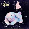 imageHopearl LED Stuffed Rabbit Lighting Up Bunny Plush Toy Playset Mommy with 3 Babies in her Tummy Lullaby Animated Soothe for Mom Kids Toddler Girls Rainbow 12BunnyLED no music