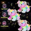 imageHopearl LED Stuffed Rabbit Lighting Up Bunny Plush Toy Playset Mommy with 3 Babies in her Tummy Lullaby Animated Soothe for Mom Kids Toddler Girls Rainbow 12ElephantLED  Music