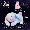 imageHopearl LED Stuffed Rabbit Lighting Up Bunny Plush Toy Playset Mommy with 3 Babies in her Tummy Lullaby Animated Soothe for Mom Kids Toddler Girls Rainbow 12BunnyLED  Music