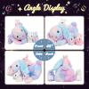 imageHopearl LED Stuffed Rabbit Lighting Up Bunny Plush Toy Playset Mommy with 3 Babies in her Tummy Lullaby Animated Soothe for Mom Kids Toddler Girls Rainbow 12BunnyLED  Music