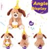 imageHopearl Adorable Happy Birthday Dog with Glowing Cupcake Musical Stuffed Animal Puppy Singing and Shaking Plush Toy Interactive Animated Kids Gifts Brown 15