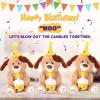 imageHopearl Adorable Happy Birthday Dog with Glowing Cupcake Musical Stuffed Animal Puppy Singing and Shaking Plush Toy Interactive Animated Kids Gifts Brown 15