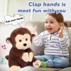 imageHopearl Clapping Monkey Interactive Musical Stuffed Animal Singing Plush Toy Adorable Electric Animate Gifts for Kids Brown 11