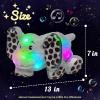 imageHopearl Lighting Up Elephant with Pockets Stuffed Animal with 6 Pcs Random Tiny Toys Gifts Floppy LED Plush Toy Night Lights Glow Pillow Birthday Gifts for Kids Toddler Girls Boys