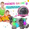 imageHopearl Lighting Up Elephant with Pockets Stuffed Animal with 6 Pcs Random Tiny Toys Gifts Floppy LED Plush Toy Night Lights Glow Pillow Birthday Gifts for Kids Toddler Girls Boys