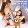 imageHopearl Peek A Boo Bear Interactive Repeats What You Say Plush Teddy Bear Toy Musical Singing Talking Stuffed Animal Adorable Electric Animate Gift for Toddlers Brown 11Bear