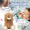 imageHopearl Peek A Boo Bear Interactive Repeats What You Say Plush Teddy Bear Toy Musical Singing Talking Stuffed Animal Adorable Electric Animate Gift for Toddlers Brown 11Bear