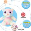 imageHopearl Singing Baby Cat with Big Light up Eyes Glowing Shaking Dancing Plush Toy Kitty Interactive Stuffed Animal Kitten Early Learning Gifts for Toddlers White 8