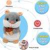 imageHopearl Talking Elephant Repeats What You Say Nodding Electric Interactive Animated Toy Speaking Plush Buddy Gift for Toddlers Grey 8Hamster