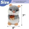 imageHopearl Talking Elephant Repeats What You Say Nodding Electric Interactive Animated Toy Speaking Plush Buddy Gift for Toddlers Grey 8Hamster