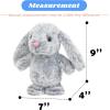 imageHopearl Talking Singing Donkey Repeats What You Say Walking Electric Interactive Animated Toy Speaking Plush Buddy Gifts for Toddlers 8Gray Bunny