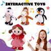 imageHopearl Talking Singing Donkey Repeats What You Say Walking Electric Interactive Animated Toy Speaking Plush Buddy Gifts for Toddlers 8Penguin