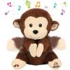 imageHopearl Clapping Monkey Interactive Musical Stuffed Animal Singing Plush Toy Adorable Electric Animate Gifts for Kids Brown 11
