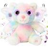 imageHopearl Singing Baby Cat with Big Light up Eyes Glowing Shaking Dancing Plush Toy Kitty Interactive Stuffed Animal Kitten Early Learning Gifts for Toddlers White 8