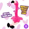 imageHopearl Talking Flamingo Repeats What You Say Twisting Electric Interactive Animated Toy Speaking Plush Buddy Gift for Toddlers Birthday Festival Holiday Pink13