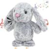 imageHopearl Talking Singing Donkey Repeats What You Say Walking Electric Interactive Animated Toy Speaking Plush Buddy Gifts for Toddlers 8Gray Bunny