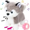 imageHopearl Walking Husky Interactive Electronic Pet Musical Dog Toy Remote Control Leash Animated Puppy Singing Barking Wagging Tail Touch Recognition Gifts for Toddlers Birthday Gray 9Husky