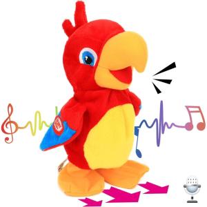 imageHopearl Talking Chicken Repeats What You Say Walking Chick Electric Interactive Animated Toy Speaking Plush Buddy Gifts for Toddlers Birthday 9Parrot 01